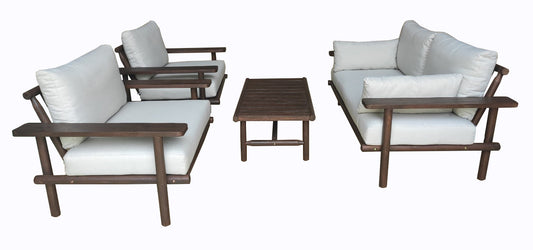 Laruna Lounge-sæt - Akacietræ vintage mørk teak-look