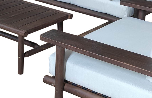 Laruna Lounge-sæt - Akacietræ vintage mørk teak-look