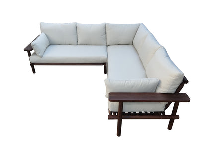 Laruna Lounge Corner Set - 2 Piece - Acacia Wood Vintage Dark Teak Look