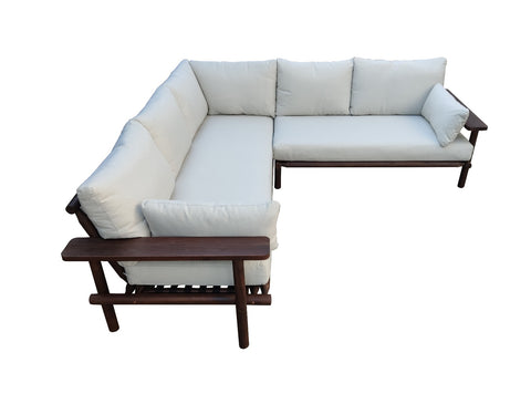 Laruna Lounge hjørnesæt - 2 stk. - akacietræ vintage mørk teak-look