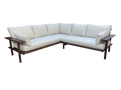 Laruna Lounge Corner Set - 2 Piece - Acacia Wood Vintage Dark Teak Look