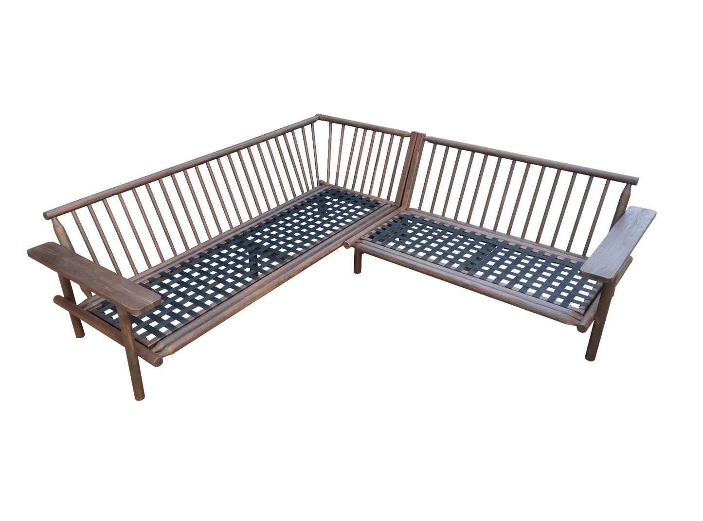 Laruna Lounge Corner Set - 2 Piece - Acacia Wood Vintage Dark Teak Look