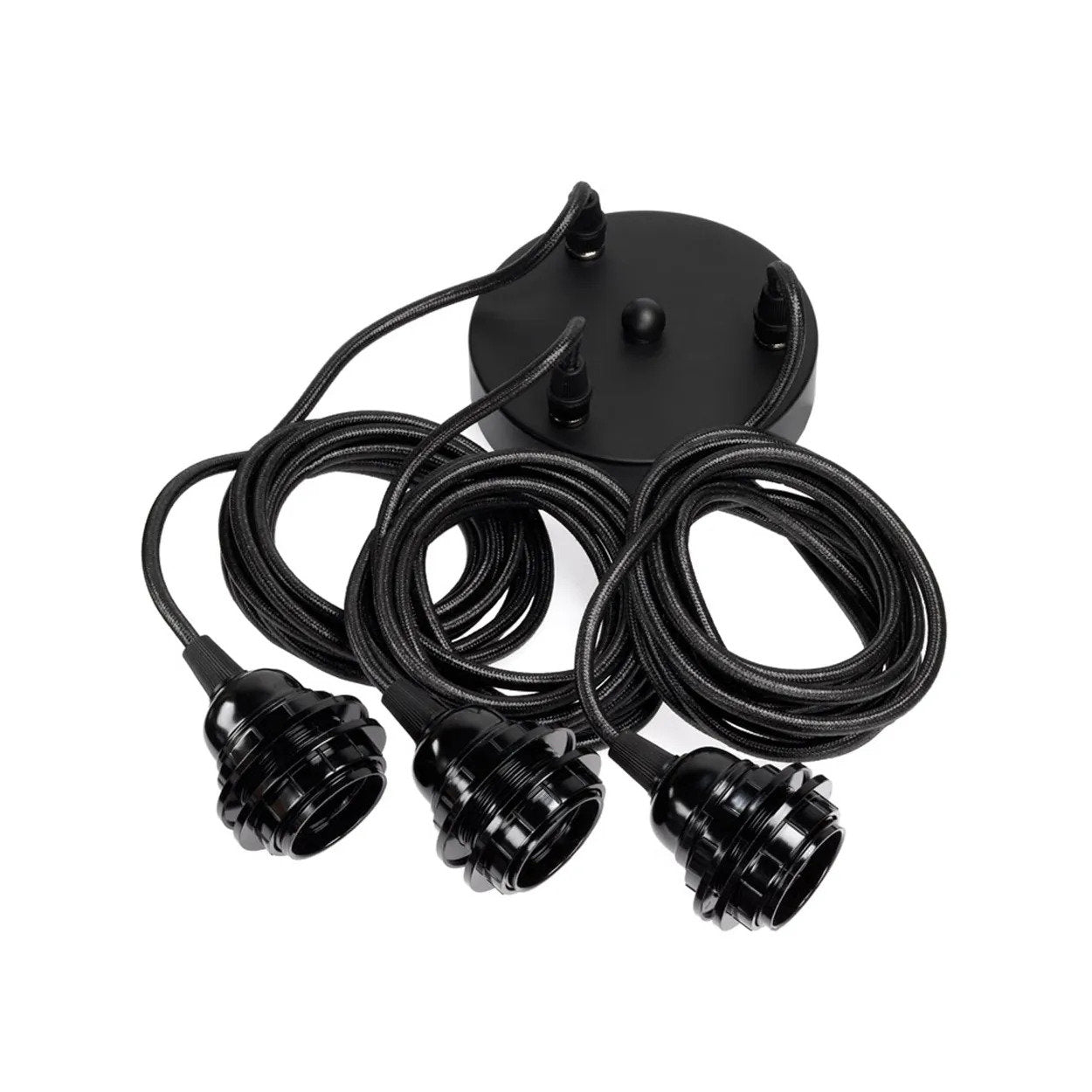 Ceiling Fittings - Black - 3 Sockets