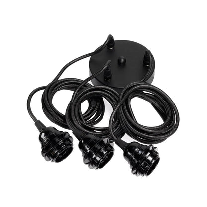 Ceiling Fittings - Black - 3 Sockets