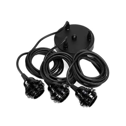 Ceiling Fittings - Black - 3 Sockets