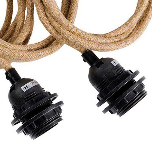 Ceiling Fittings for Lamps - Natural Black - 3 Fixtures