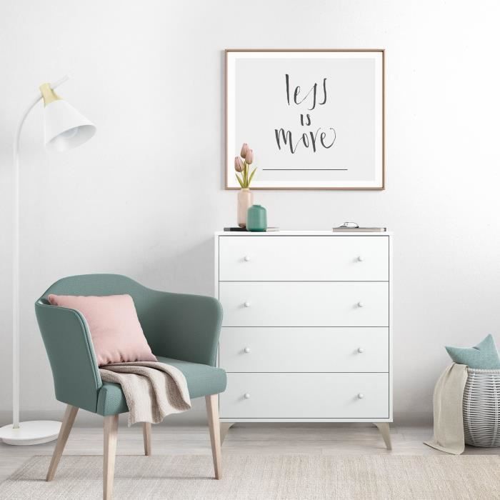 Dresser - Sweet - 4 Drawers - White - 95 x 77.5 x 40 cm