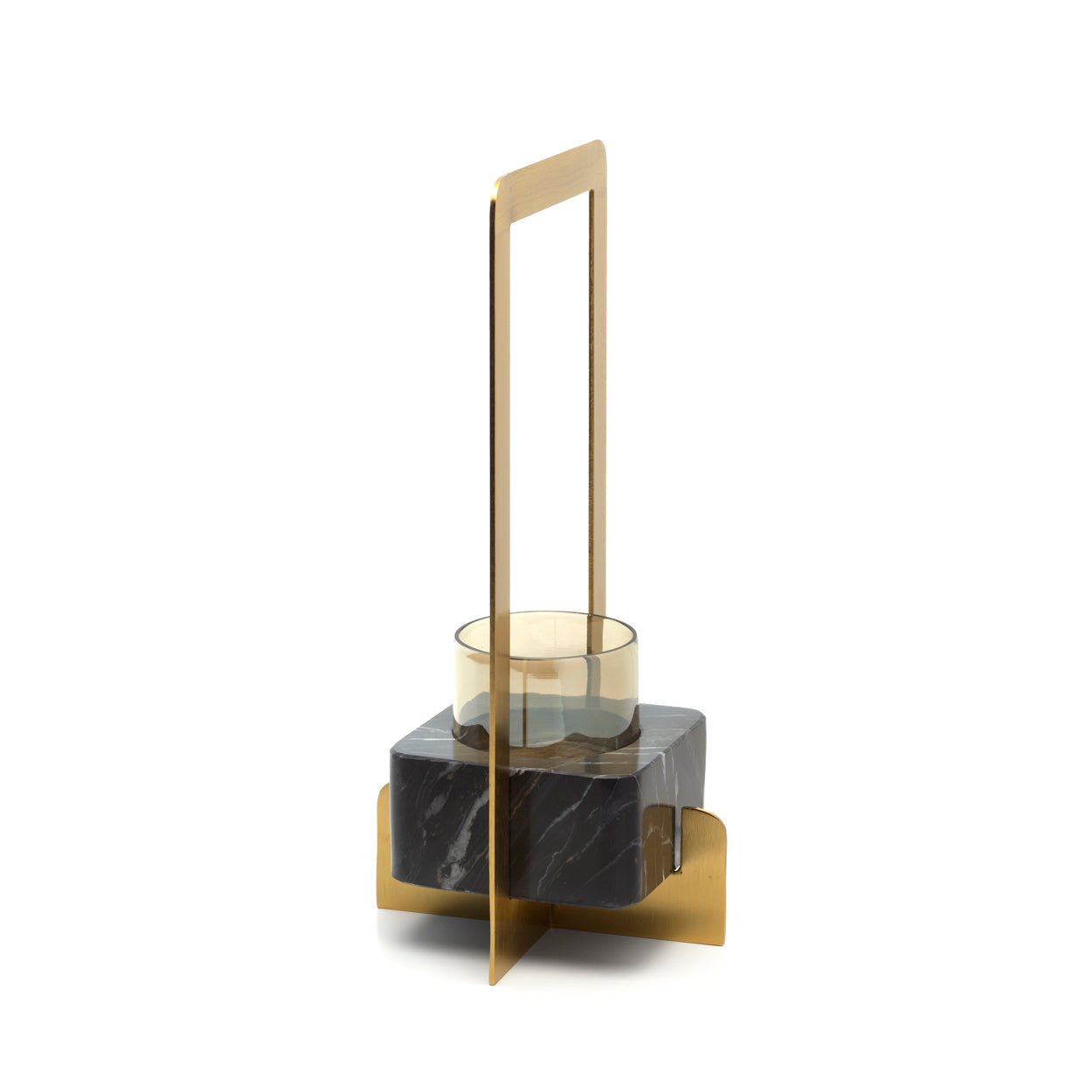 The Golden Marble Candle Holder - Gold Black - L