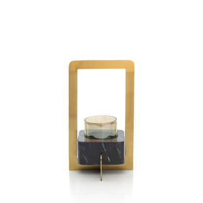 The Golden Marble Candle Holder - Gold Black - L