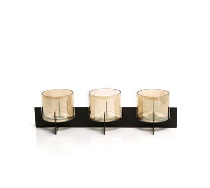 The Trio Noir Candle Holder - Black