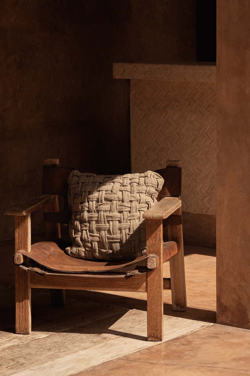 The Linen Crosier Cushion Cover - Natural