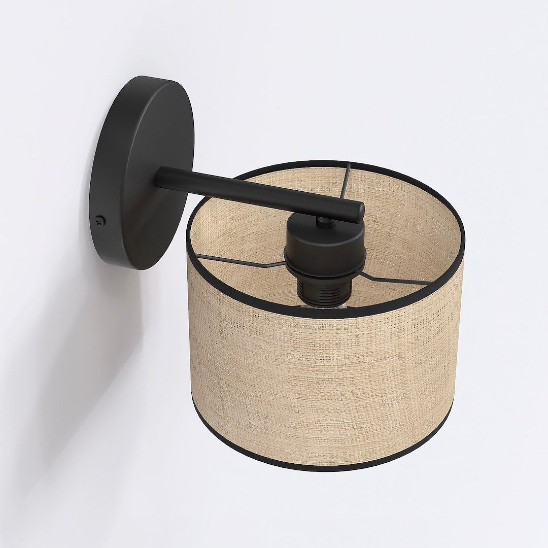 Eco wall lamp black/rattan