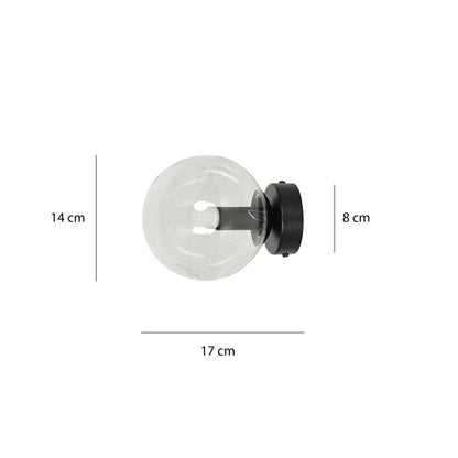 Rossi wall lamp black/clear