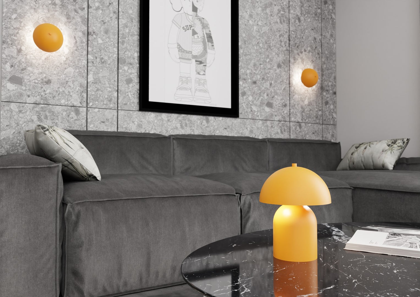 Mush wall lamp orange