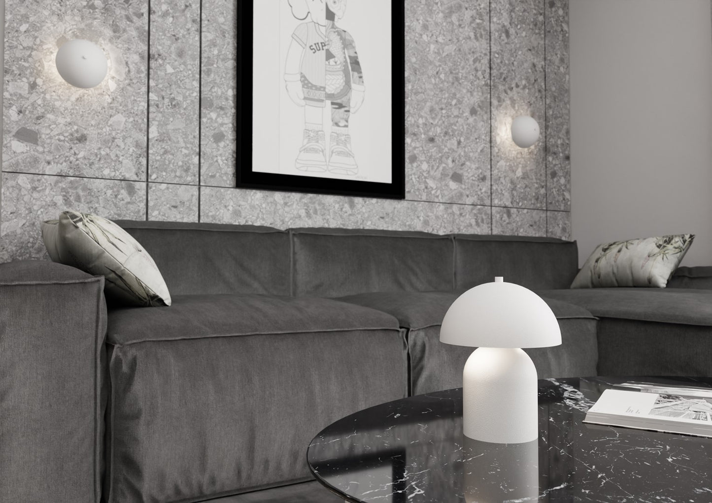 Mush wall lamp white
