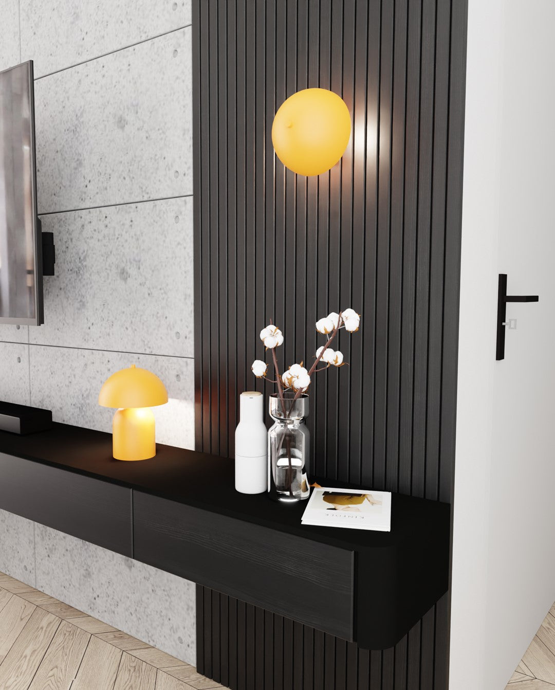 Mush wall lamp orange