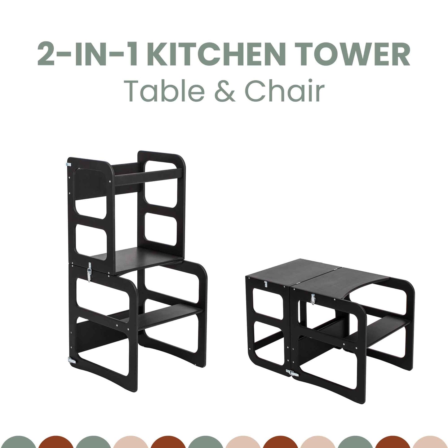 2-in-1 Convertible Kitchen Tower - Table and Chair Set