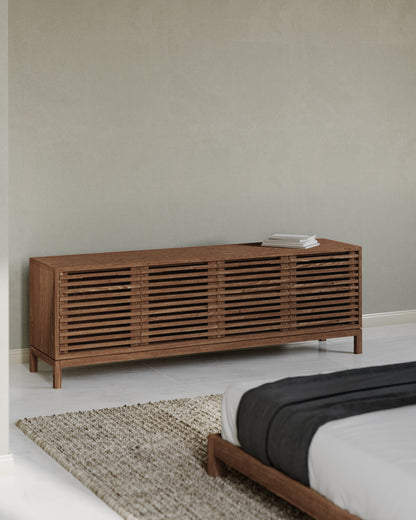 Tanner Four-Door Media Console in Ash Wood in Roux