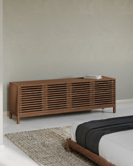 Tanner Four-Door Media Console in Ash Wood in Roux