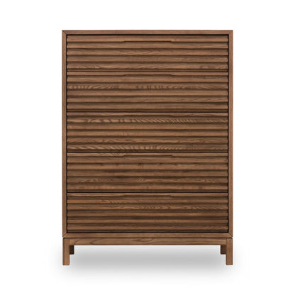 Tanner Five-Drawer Dresser in Ash Wood in Roux