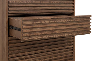 Tanner Five-Drawer Dresser in Ash Wood in Roux