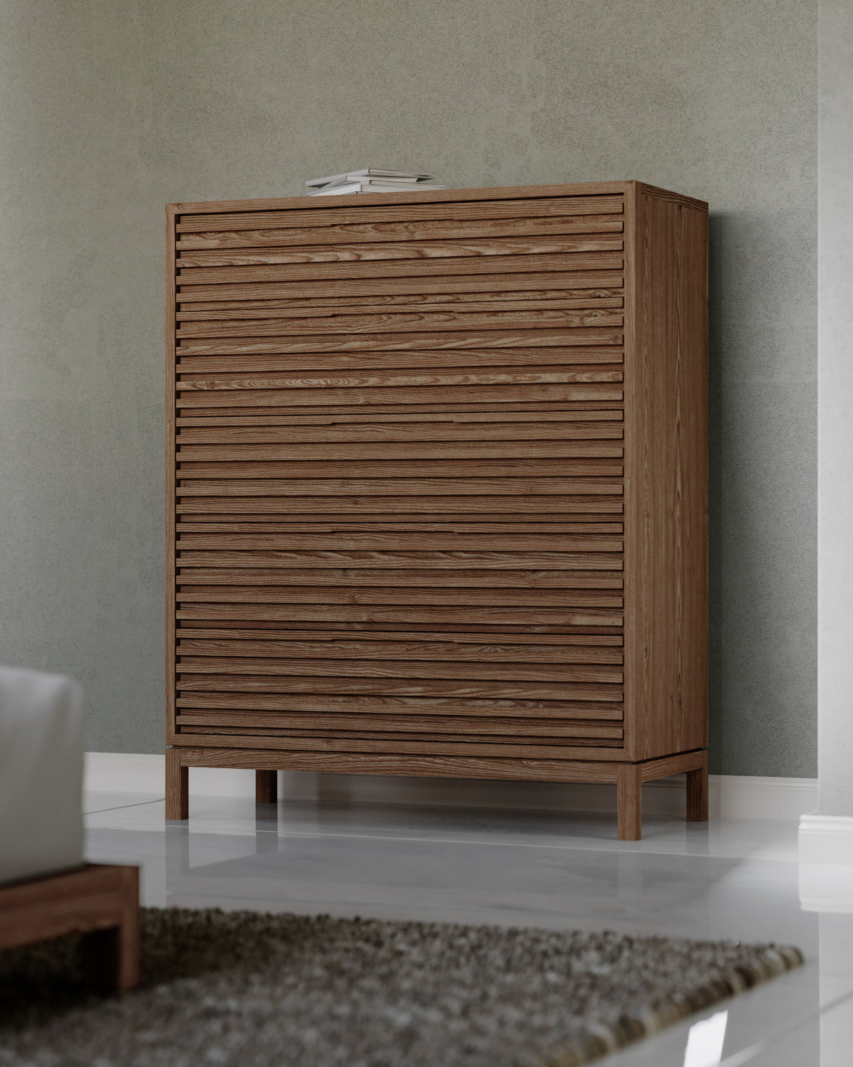 Tanner Five-Drawer Dresser in Ash Wood in Roux