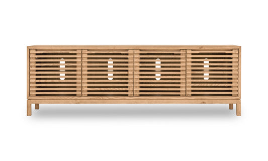 Tanner Four-Door Media Console in Flaxen Ash Wood