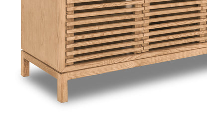 Tanner Three-Door Media Console in Flaxen