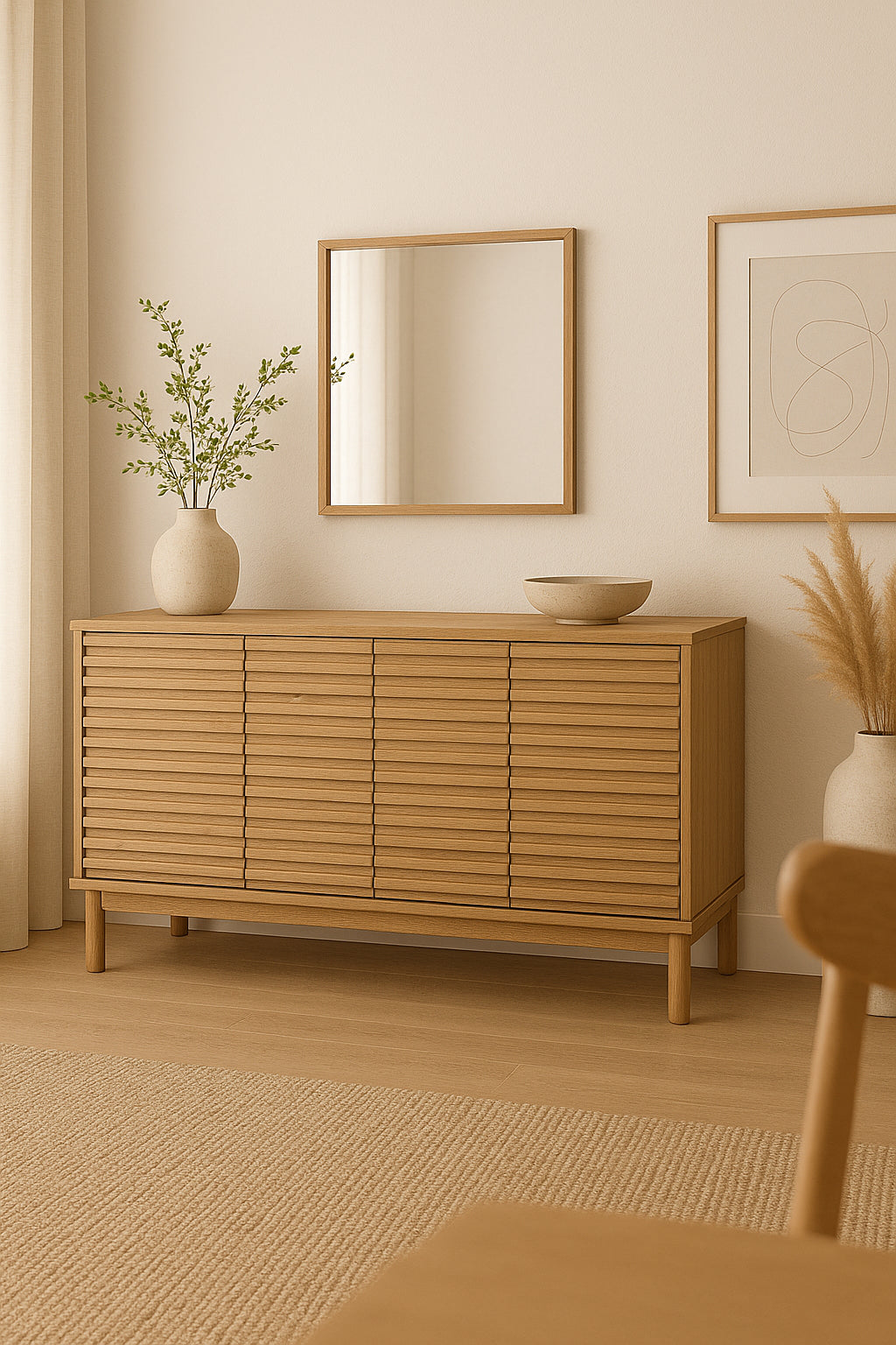 Tanner Four-Door Sideboard in Flaxen
