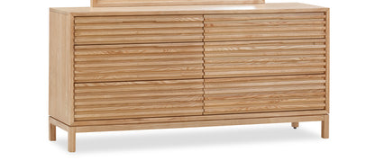 Tanner Six-Drawer Dresser in Ash Wood, Flaxen