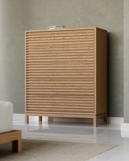 Tanner Five-Drawer Dresser in Ash Wood, Flaxen