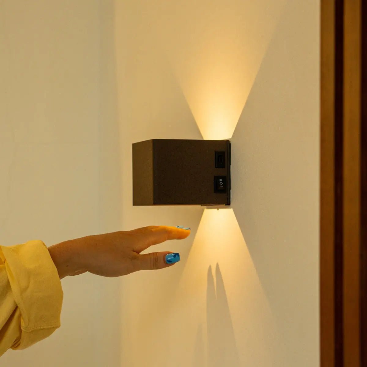 Tess Mocha Brown Rechargeable Wall Lamp | Motion sensor, 20 Light Modes & Remote Control-1