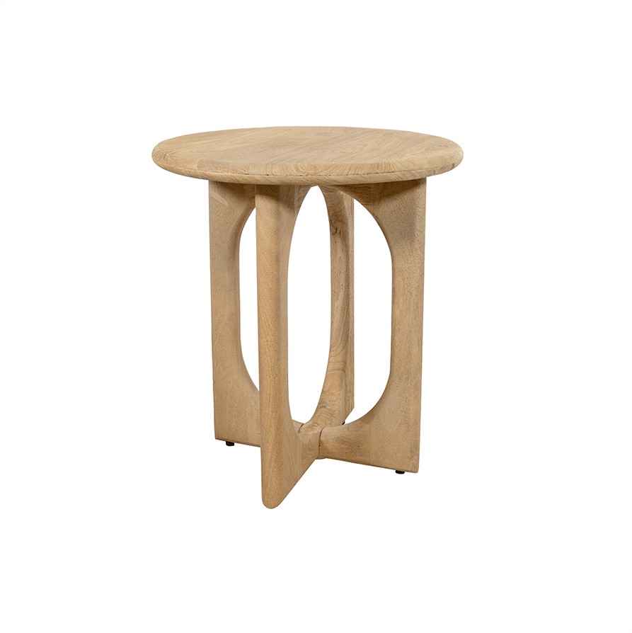 Zodiac Side Table Ø50, Acacia Wood Groovy Natural