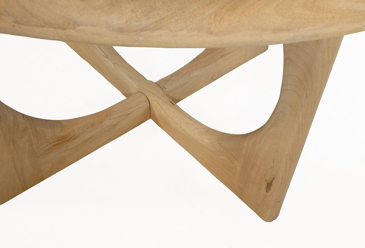 Dining Table Ø130, Acacia Wood Groovy Natural